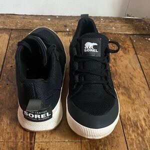 Sorel Black Athletic Shoes with Cream Soles